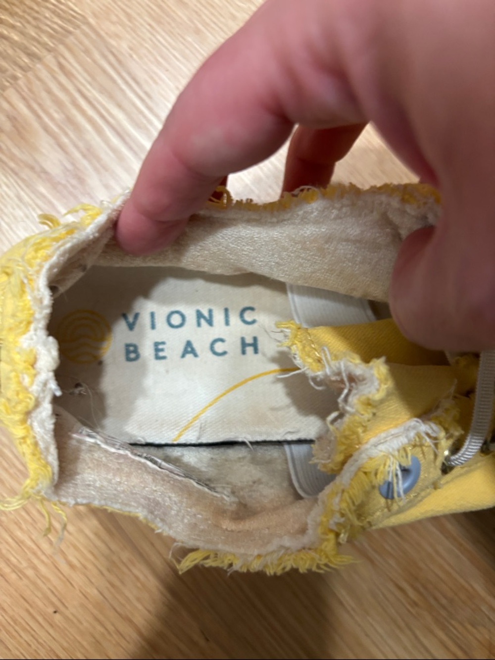 Vionic Yellow Frayed Canvas Slip-On Sneakers - Picture 3 of 4